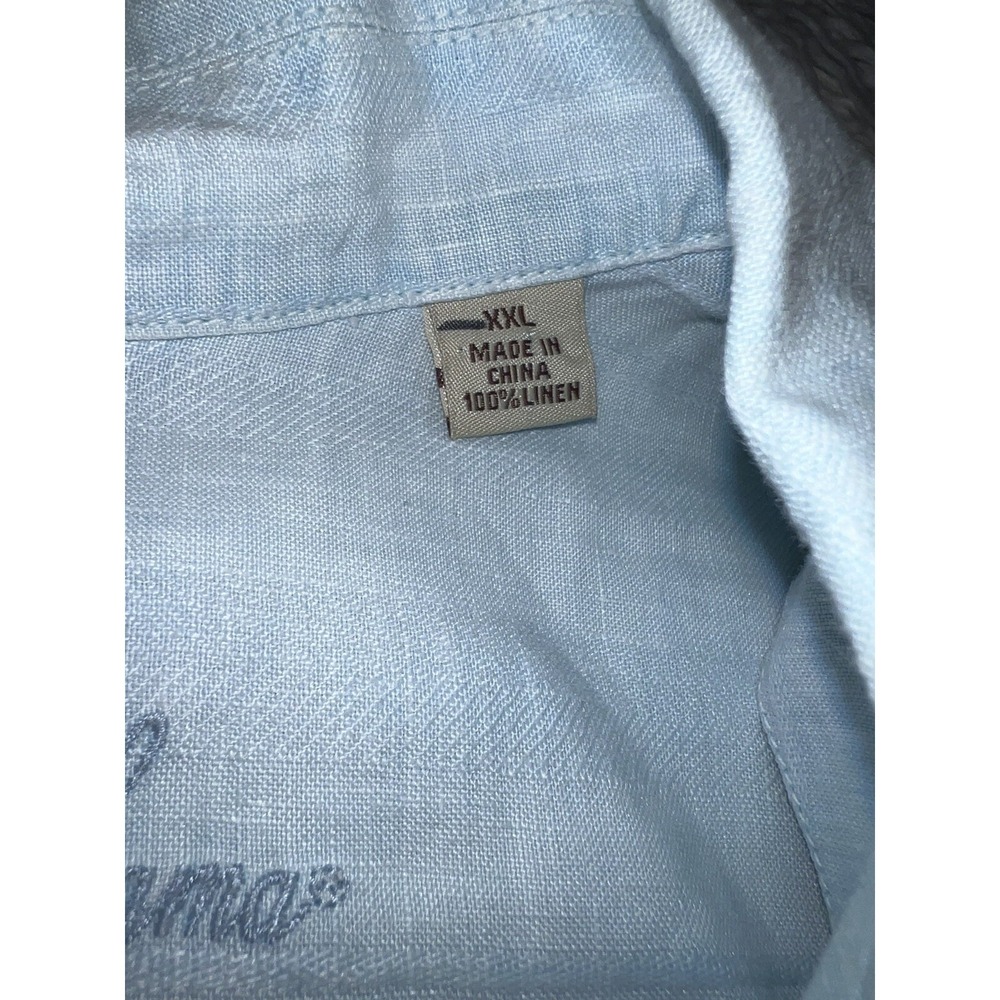 Tommy Bahama Button Down Shirt Short Sleeve Light Blue 100% Linen Men's Size XXL - Picture 3 of 9